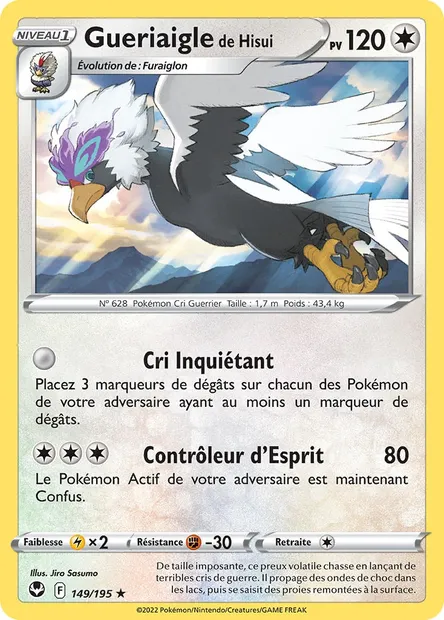 Gueriaigle de Hisui, carte Pokémon SIT 149 — extension Tempête Argentée