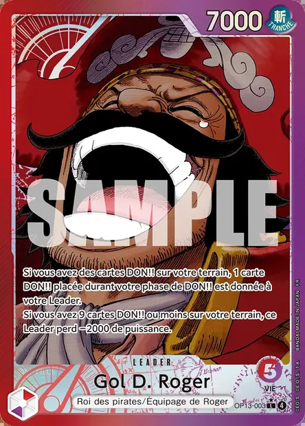 Gol D. Roger, carte One Piece OP13-003 — extension SUCCESSEURS