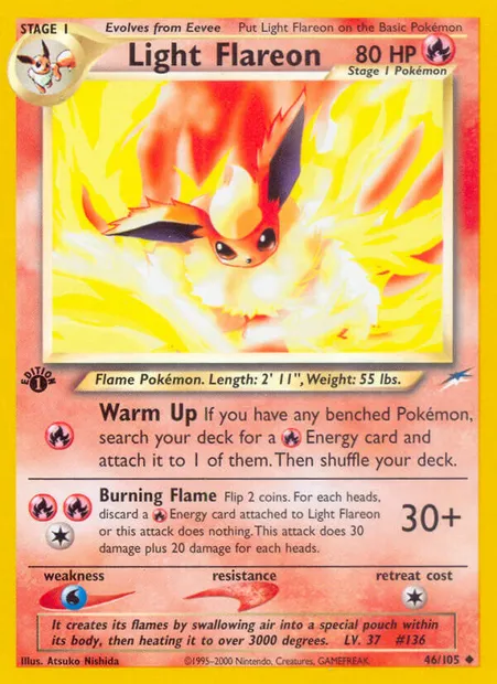 Light Flareon, Pokémon card NDE 46 — Neo Destiny set