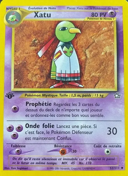 Xatu, carte Pokémon NG 52 — extension Neo Genesis