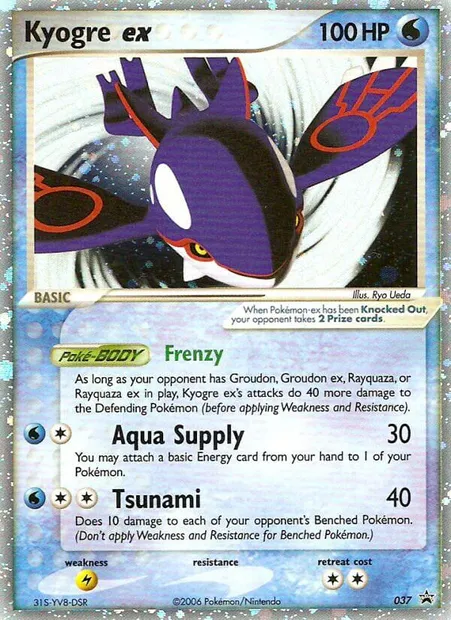 Kyogre ex, carte Pokémon PR-NP 37 — extension Promo Nintendo