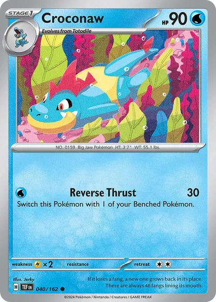 Croconaw, Pokémon card TEF 040 — Temporal Forces set