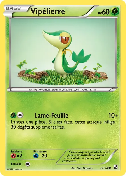 Vipélierre, carte Pokémon BLW 2 — extension Noir & Blanc