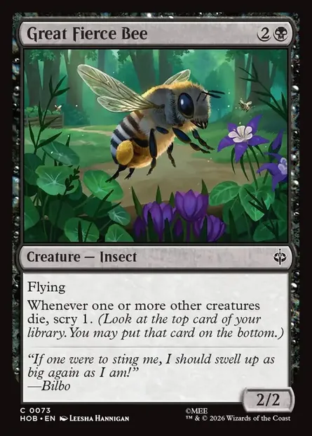 Great Fierce Bee, Magic card HOB 73 — The Hobbit set