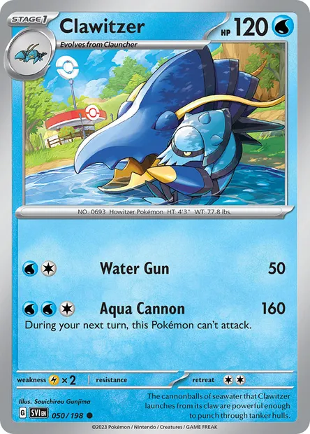 Clawitzer, Pokémon card SVI 050 — Scarlet & Violet set