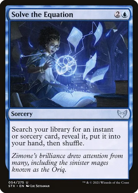 Solve the Equation, Magic card STX 54 — Strixhaven: School of Mages set