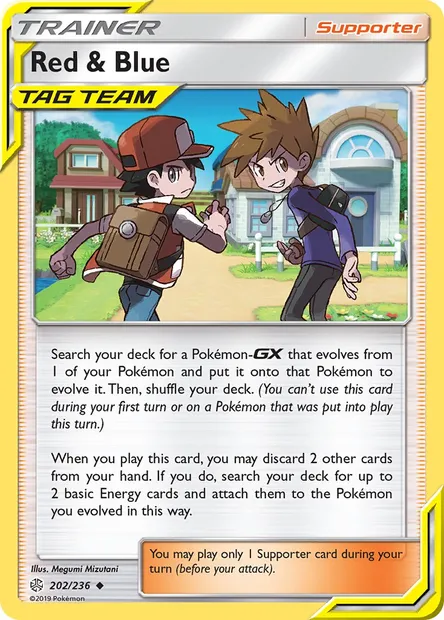 Red & Blue, Pokémon card CEC 202 — Cosmic Eclipse set