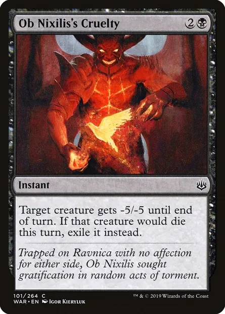 Ob Nixilis's Cruelty, Magic card WAR 101 — War of the Spark set