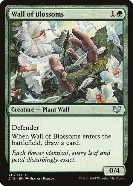 Wall of Blossoms, Magic card C15 211 — Commander 2015 set