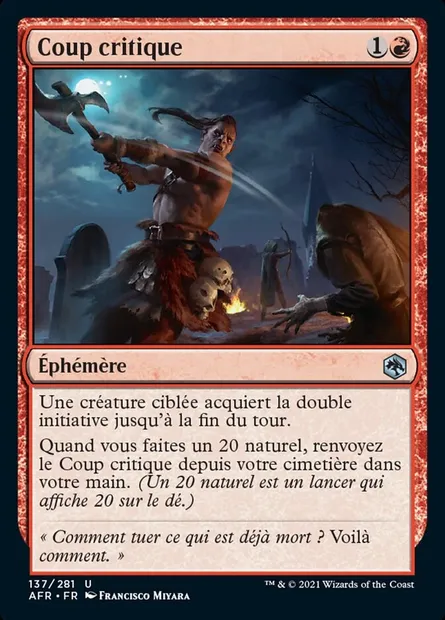 Coup critique, carte Magic AFR 137 — extension Forgotten Realms: Aventures dans les Royaumes Oubliés