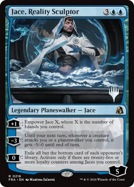 Jace, sculpteur de réalité, carte Magic PFRA 216p — extension Reality Fracture Promos