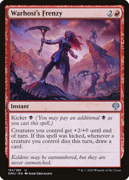 Warhost's Frenzy, Magic card DMU 151 — Dominaria United set