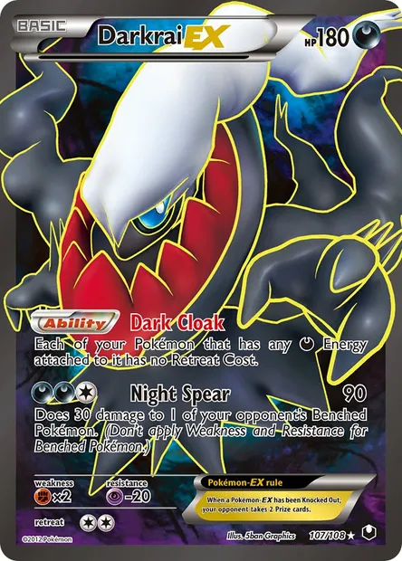 Darkrai-EX, Pokémon card DEX 107 — Dark Explorers set