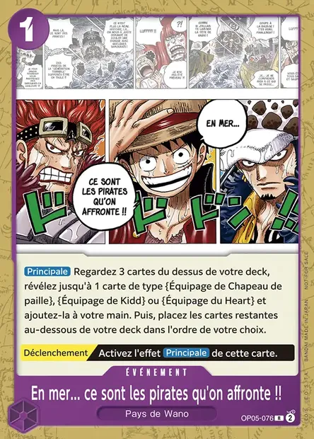 En mer... ce sont les pirates qu'on affronte !!, carte One Piece OP05-076 — extension AWAKENING OF THE NEW ERA