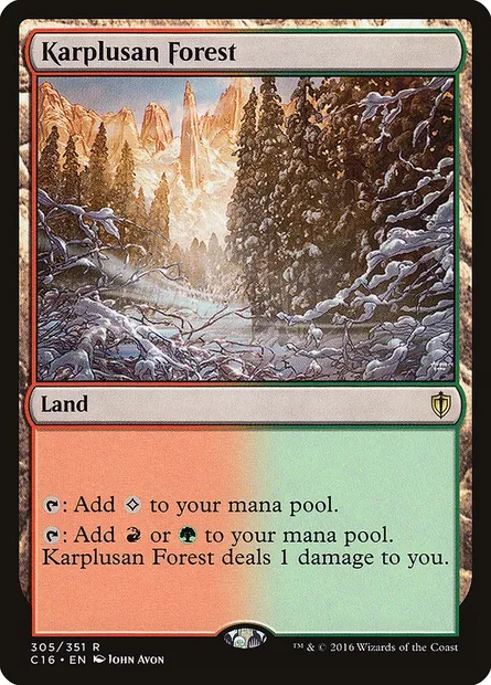 Karplusan Forest, Magic card C16 305 — Commander 2016 set