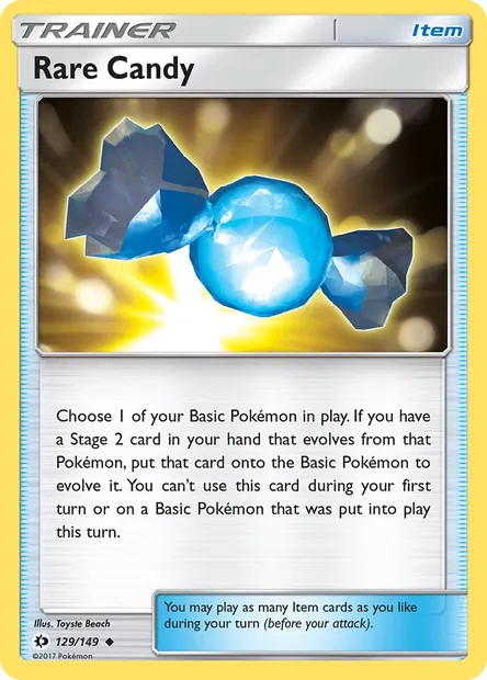 Rare Candy, Pokémon card SUM 129 — Sun & Moon set