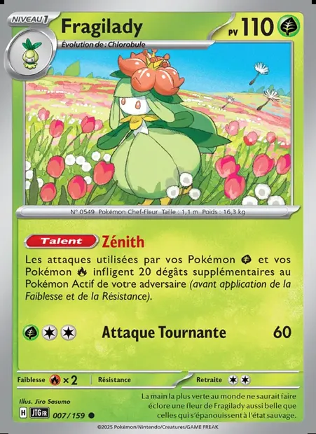 Fragilady, carte Pokémon JTG 007 — extension Aventures Ensemble