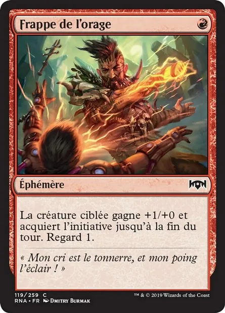 Frappe de l'orage, carte Magic RNA 119 — extension L'allégeance de Ravnica