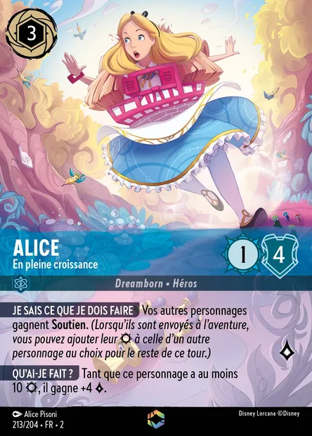 Alice - En pleine croissance, carte Disney Lorcana CH2-213 — extension L'Ascension des Floodborn