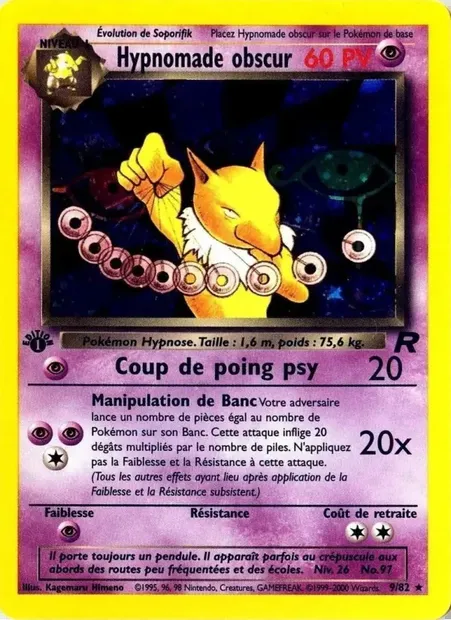 Hypnomade obscur, carte Pokémon TR 9 — extension Team Rocket