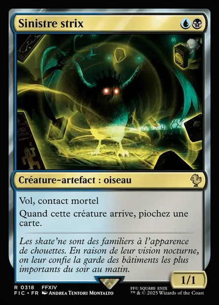 Sinistre strix, carte Magic FIC 318 — extension Final Fantasy Commander