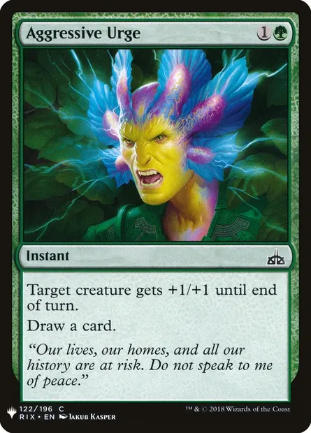 Aggressive Urge, Magic card PLST RIX-122 — The List set