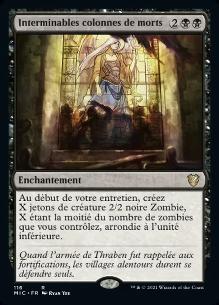 Interminables colonnes de morts, carte Magic MIC 116 — extension Midnight Hunt Commander