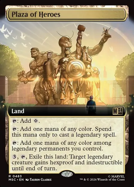 Plaza of Heroes, Magic card MSC 483 — Marvel Super Heroes Commander set