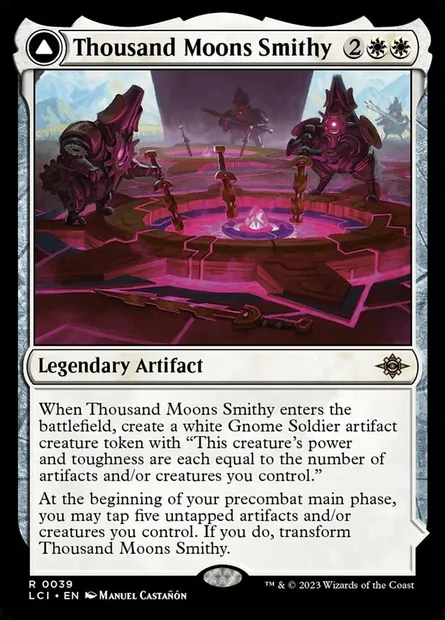 Thousand Moons Smithy // Barracks of the Thousand, Magic card LCI 39 — The Lost Caverns of Ixalan set