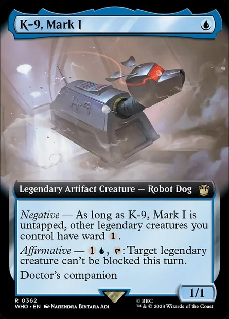 K-9, Mark I, carte Magic WHO 362 — extension Doctor Who