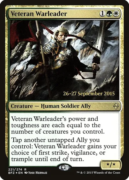 Veteran Warleader, Magic card PBFZ 221s — Battle for Zendikar Promos set