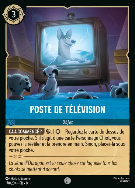 Poste de télévision, carte Disney Lorcana CH8-178 — extension Le Règne de Jafar