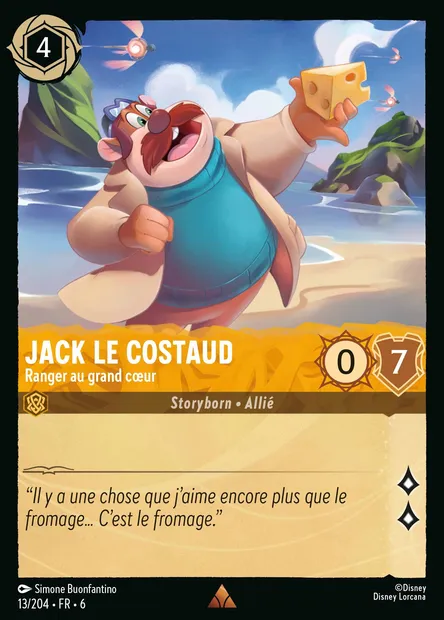 Jack le Costaud - Ranger au grand cœur, carte Disney Lorcana CH6-013 — extension La Mer Azurite