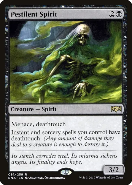 Pestilent Spirit, Magic card RNA 81 — Ravnica Allegiance set