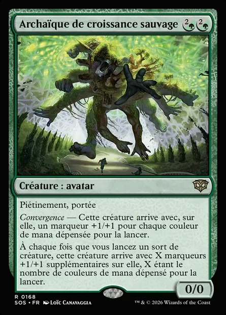 Archaïque de croissance sauvage, carte Magic SOS 168 — extension Secrets of Strixhaven