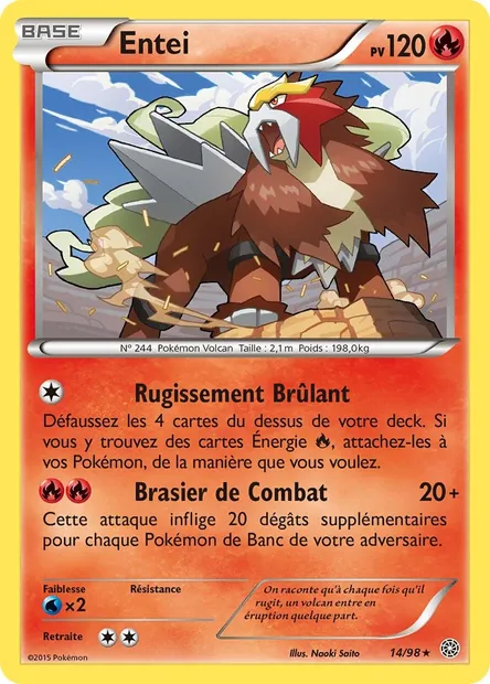 Entei, carte Pokémon AOR 14 — extension Origines Antiques