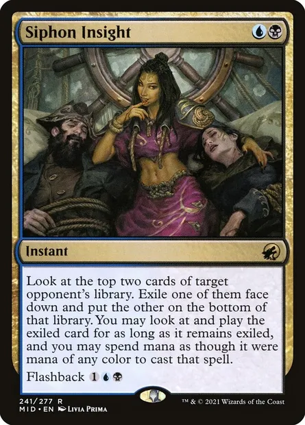 Siphon Insight, Magic card MID 241 — Innistrad: Midnight Hunt set