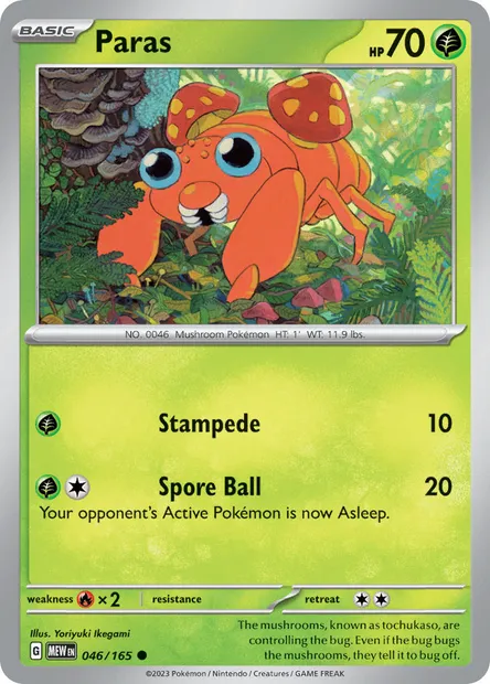 Paras, Pokémon card MEW 046 — 151 set