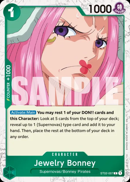 Jewelry Bonney, One Piece card ST02-007 — Worst Generation set