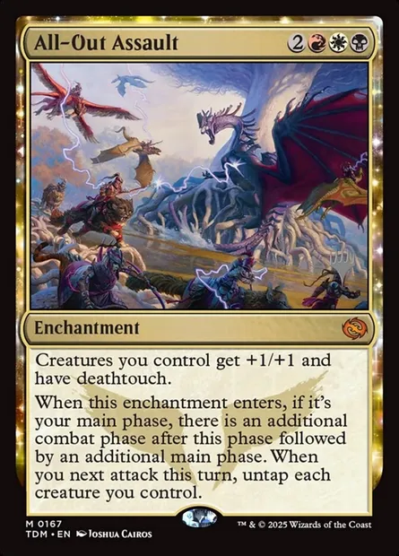 Assaut total, carte Magic PTDM 167p — extension Tarkir: Dragonstorm Promos