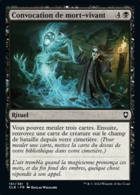 Convocation de mort-vivant, carte Magic CLB 151 — extension Commander Légendes : la bataille de la Porte de Baldur