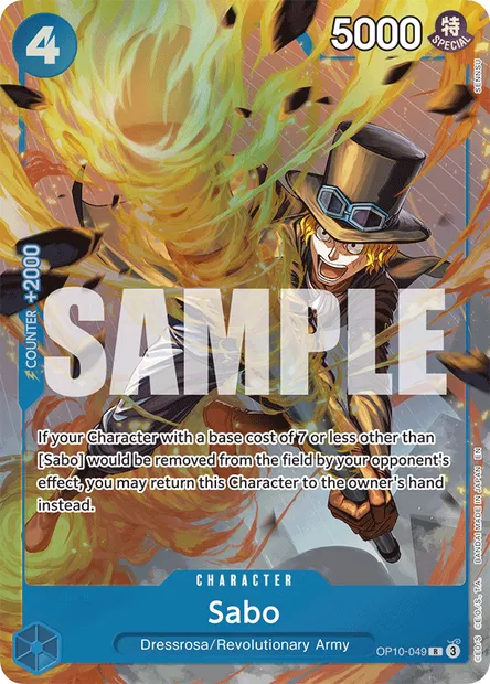 Sabo, One Piece card OP10-049 — ROYAL BLOOD set