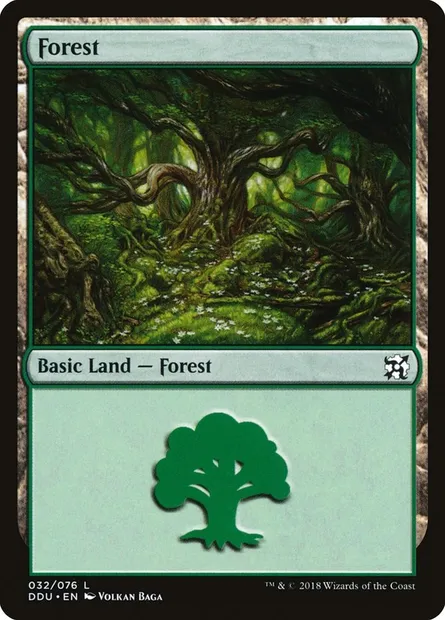 Forêt, carte Magic DDU 32 — extension Duel Decks: Elves vs. Inventors