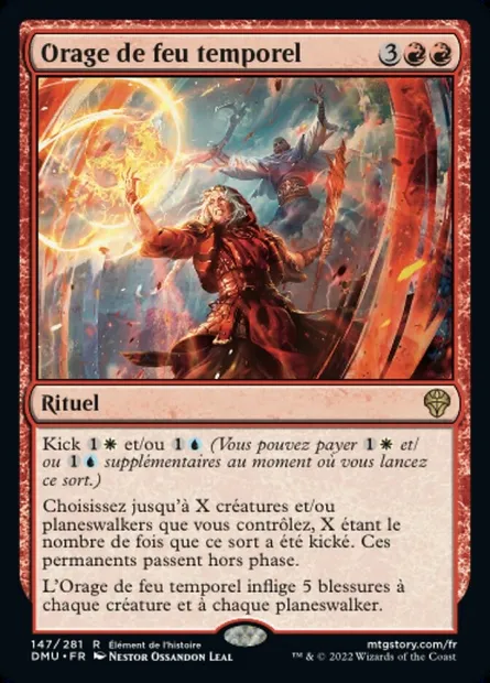 Orage de feu temporel, carte Magic DMU 147 — extension Dominaria Uni