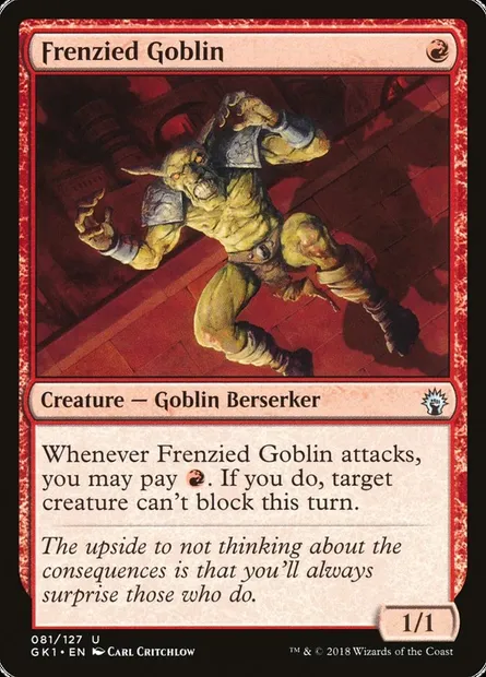 Frenzied Goblin, Magic card GK1 81 — GRN Guild Kit set