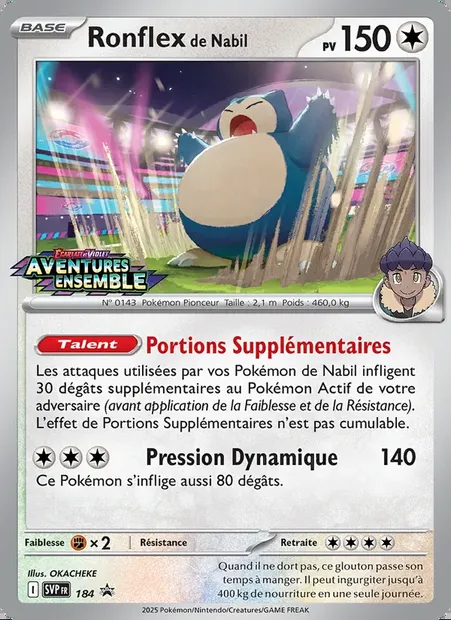 Ronflex de Nabil, carte Pokémon PR-SV 184 — extension SVP Black Star Promos