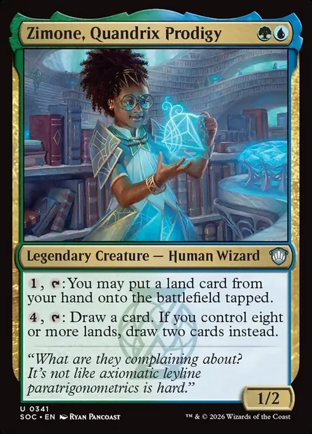 Zimone, prodige de Quandrix, carte Magic SOC 341 — extension Secrets of Strixhaven Commander