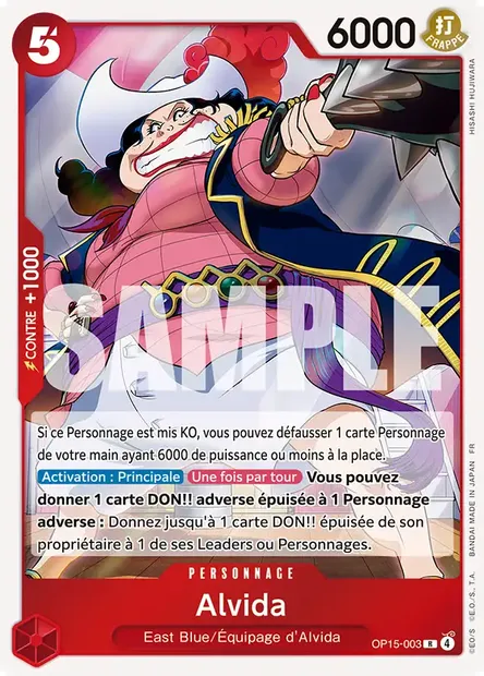 Alvida, carte One Piece OP15-003 — extension AVENTURE SUR L'ÎLE DE DIEU