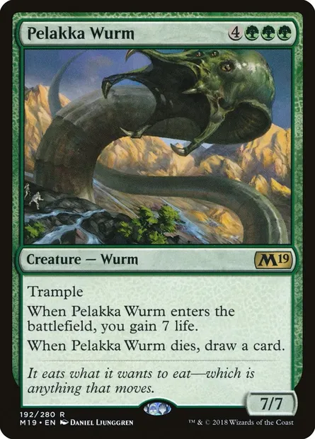 Pelakka Wurm, Magic card M19 192 — Core Set 2019 set