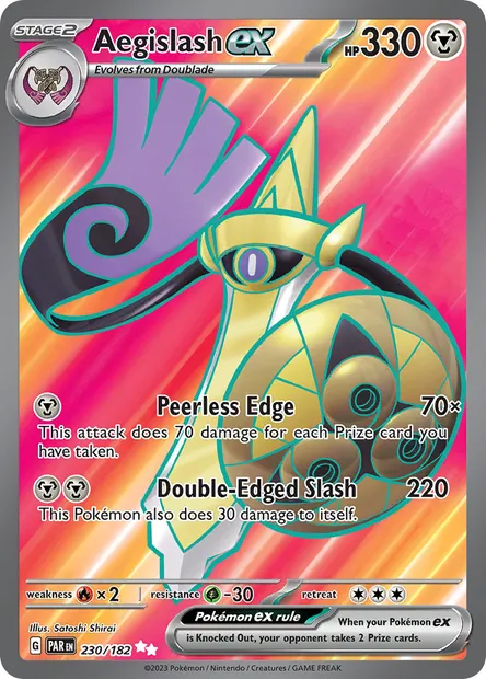 Aegislash ex, Pokémon card PAR 230 — Paradox Rift set